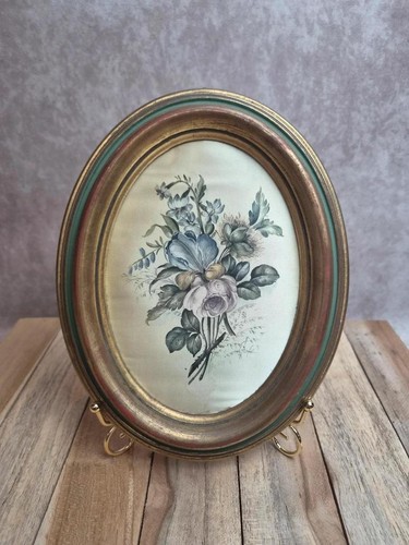 Cadre ovale vintage doré - , –