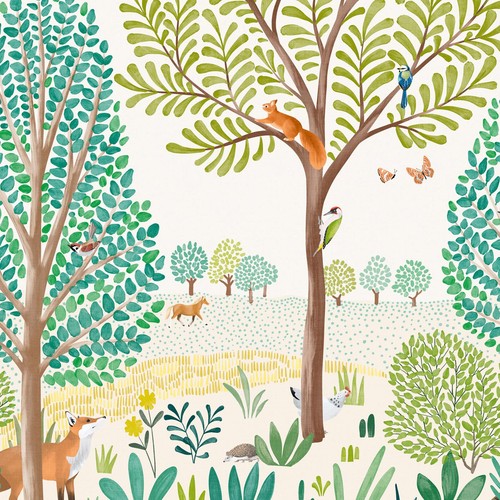 Papier peint mural grena - peint,