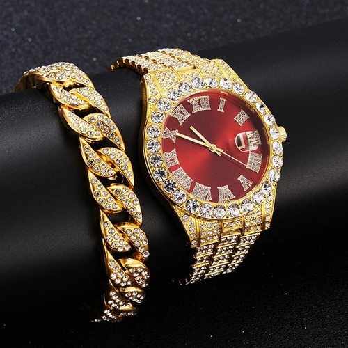 Montre doré bracelet acier - montre,