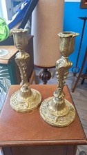 Paire de bougeoirs anciens en
