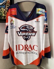 Maillot VIPERS MONTPELLIER Hockey Club porté n° 38   shirt vintage Blanc L OWAYO