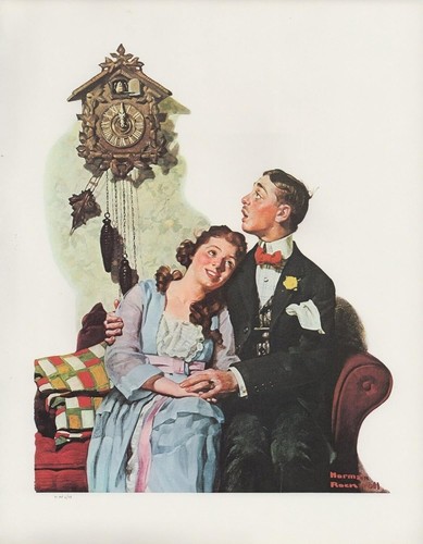 1977 vintage courting couple - "courting,