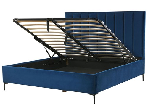 Beliani lit coffre double - -,