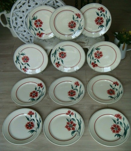 Assiettes plates lunéville - 12,