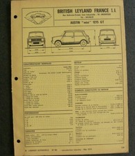 Fiche technique automobile AUSTIN mini 1275 GT