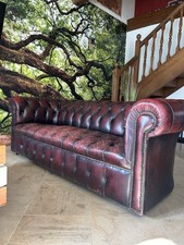 Canapé Chesterfield Bordeaux Cuir