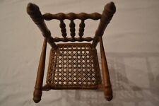 ANCIEN FAUTEUIL DE POUPEE BOIS TOURNE FACOM BAMBOU CANNEE