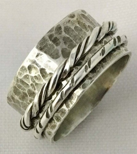 Bague toupie argent - en,