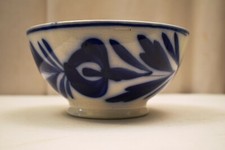 Bol Antique En Émail Bleu