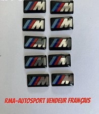 10 AUTOCOLLANT STICKERS 3D  Logo BMW M Motorsport JANTES VOLANT 17mm X 9mm