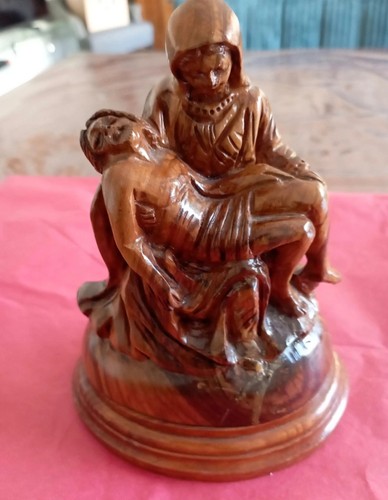 Statuette pieta bois - statuette,