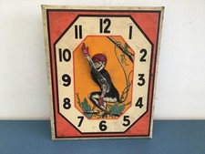 Rare Ancienne pendule animée mécanique singe glaçoīde