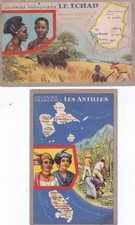2 cartes publicitaires "Lion Noir" colonies Françaises (Antilles ,Tchad)