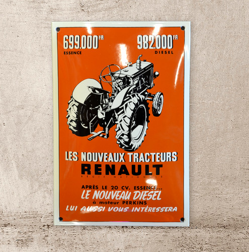 Plaque émaillée renault - plaque,