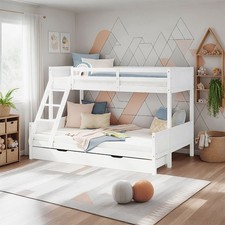 Lit Superposé Enfant 2 Matelas 90 140 x200 Mezzanine Tiroir Lattes Homestyle4u