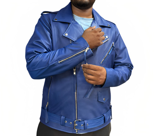 Blouson moto motard - , ceinturé
