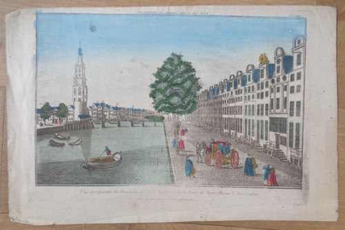 Gravure ancienne vue optique - gravure,