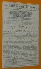 CPA CARTE POSTALE 1912 PUBLICITE STENOGRAPHIE DUPLOYE PARIS