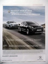 PUBLICITE-ADVERTISING :  PEUGEOT 2008 3008 Crossway, noire blanche 2015 Voitures