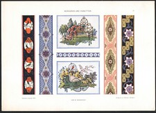 1910 Lithographie Art nouveau Bordures et vignettes Décoration champêtre