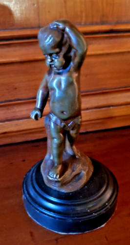Statuette bronze angelot - en,