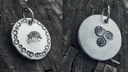 Pendentif celtique faces - celtique,