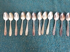 Lot Cuillère En Métal Argenté Style Art Nouveau Vintage Rétro 