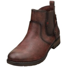 Bottines Chelsea Femme Mustang Bordeaux Zip Latéral Talon Plat - 38 EU