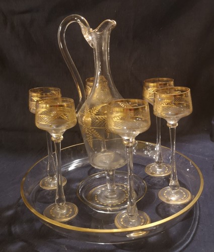 Service liqueur ancien doré - service,