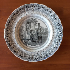 Assiette faience Montereau Louis Lebeuf 1834 le marchand porte balle 4