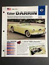 1954 Kaiser Darrin Roadster Imp " Chaud Voitures " Spec Feuille / Dossier