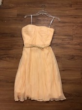 Donna Morgan Strapless Ruched Chiffon Dress Blush Bridesmaid dress size 4