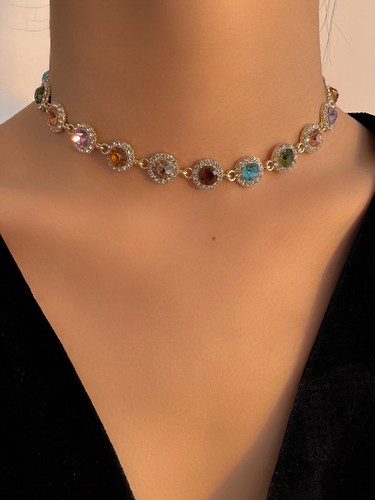 Ras cou strass chaine - ras-du-cou,