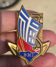 Insigne Marine INDOCHINE BATAILLON MARCHE  BMI Drago O Métra Émail 