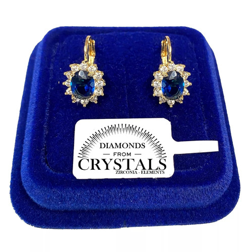 Boucles fleur classique bleu - boucles,