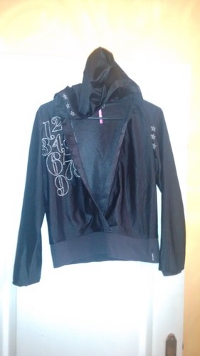 Veste jogging noire capuche - jogging,