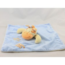 Doudou plat vache zébre - , bleu