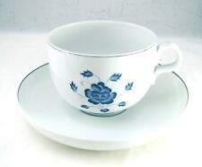 Coquet Balisage Détenus Limoges Bernardaud Bleu Floral Jumbo Tasse & Soucoupe B