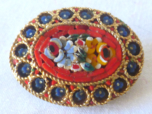 Ancienne broche fleurs - broche, en