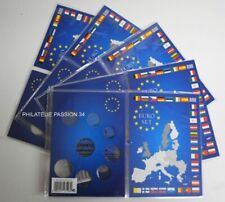 5 Cartes de collection pour série de pièces  Euro de 1cts à 2 euros - Réf 315678