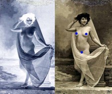 photo NEGATIF verre NU EROTIQUE  1900  / 9 x 14.5 cm / 216 /  risque sexy nude