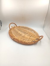 Plateau Vintage Rotin Tressé