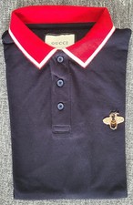 *** Gucci Polo T-shirt NAVY Blue pour homme taille S **** 