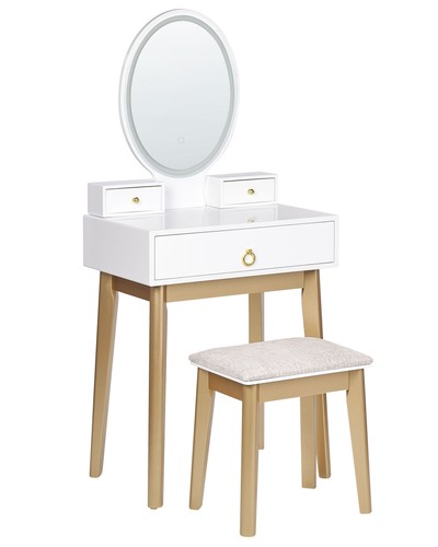 Coiffeuse blanc doré en - coiffeuse, et