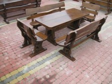 Massif Sièges Meubles de Jardin Banc Chaises Table chêne