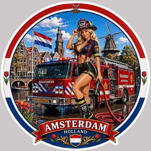 Sticker pin pompiers - sticker, pin-up