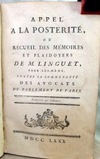 LIVRE ANCIEN 1780, LINGUET
