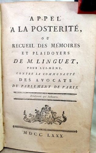 Livre ancien 1780 linguet - ancien,