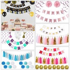 Papier Glands Tissu Guirlande Bruant Ballon Anniversaire Bannière Fête Décoratif