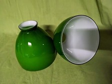 Une Tulipe abat jour réflecteur opaline de lampe étudiant en Verre soufflé vert+
